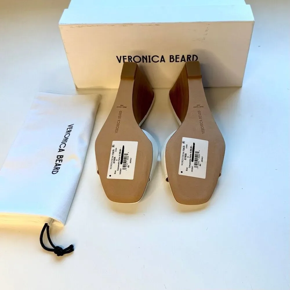 NWT Veronica Beard Ellen wedge sandals in off white/light cream. Size 9